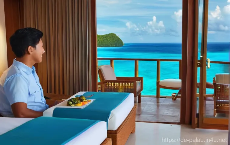 팔라우의 가장 인기 있는 리조트 비교 - **Prompt for Palau Pacific Resort:**
    "A stunning, high-angle shot of the Palau Pacific Resort's ...